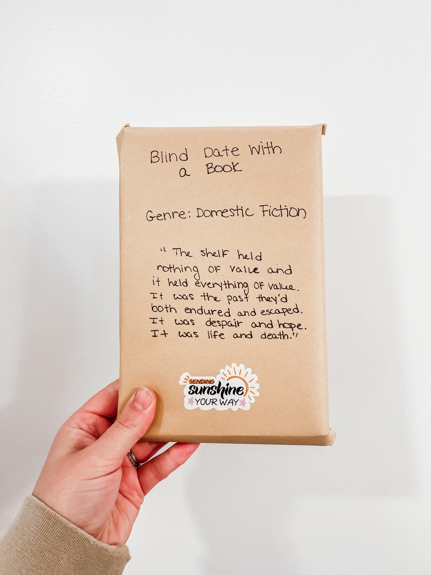 Blind Date Book Domestic Fiction
