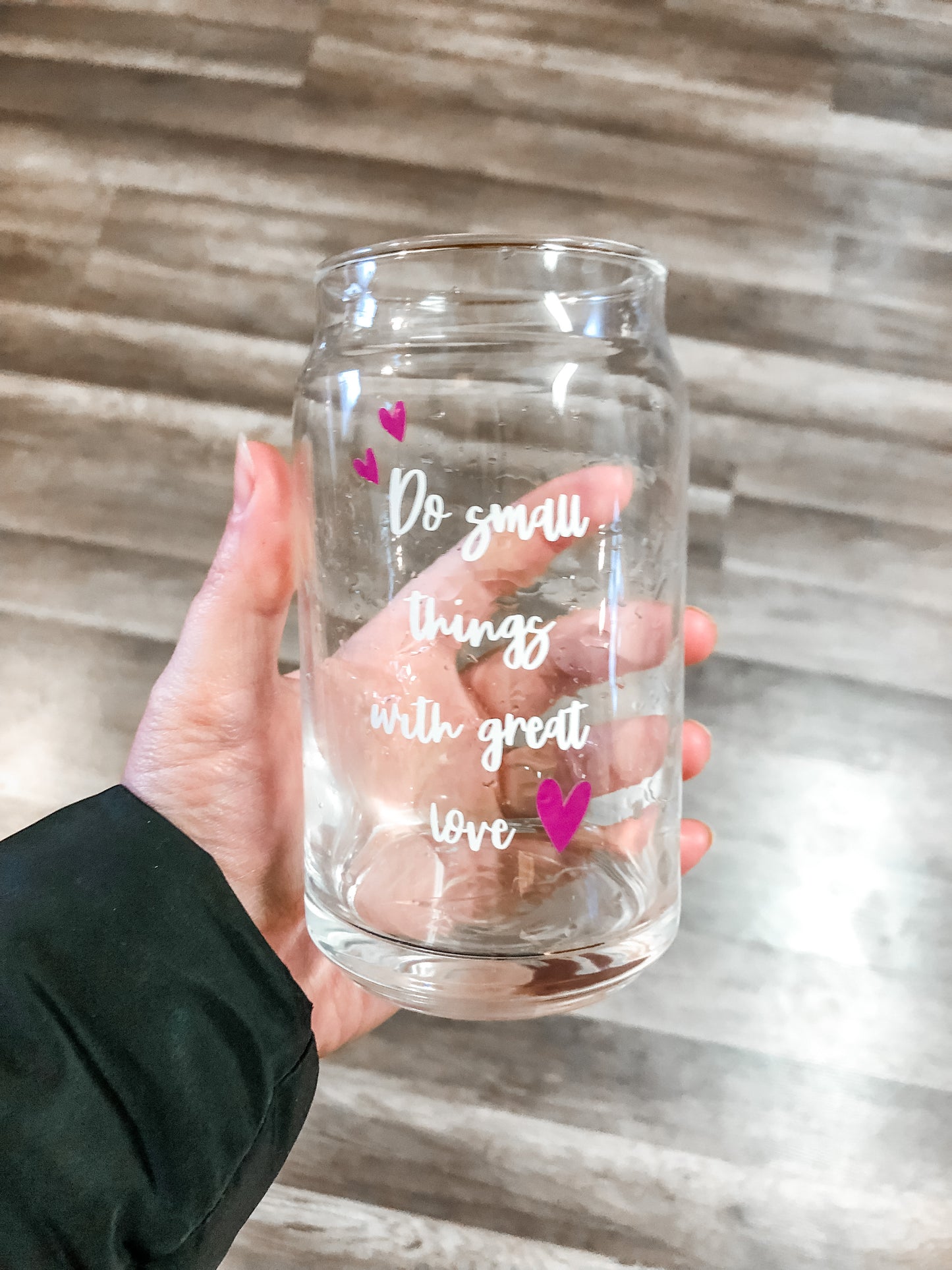 Do Small Things with Great Love Beer Can Glass, Color Changing Libbey Glass