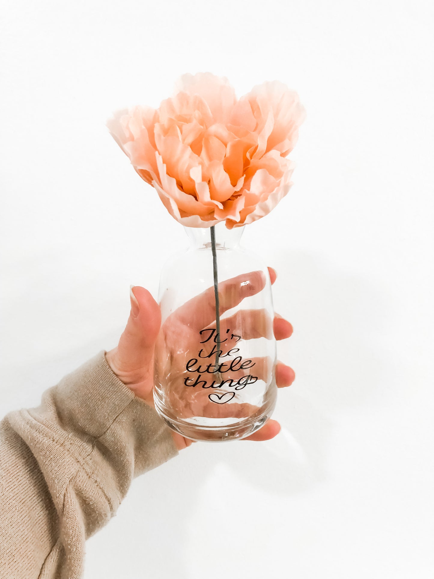 It's The Little Things Vase and Pink Flower